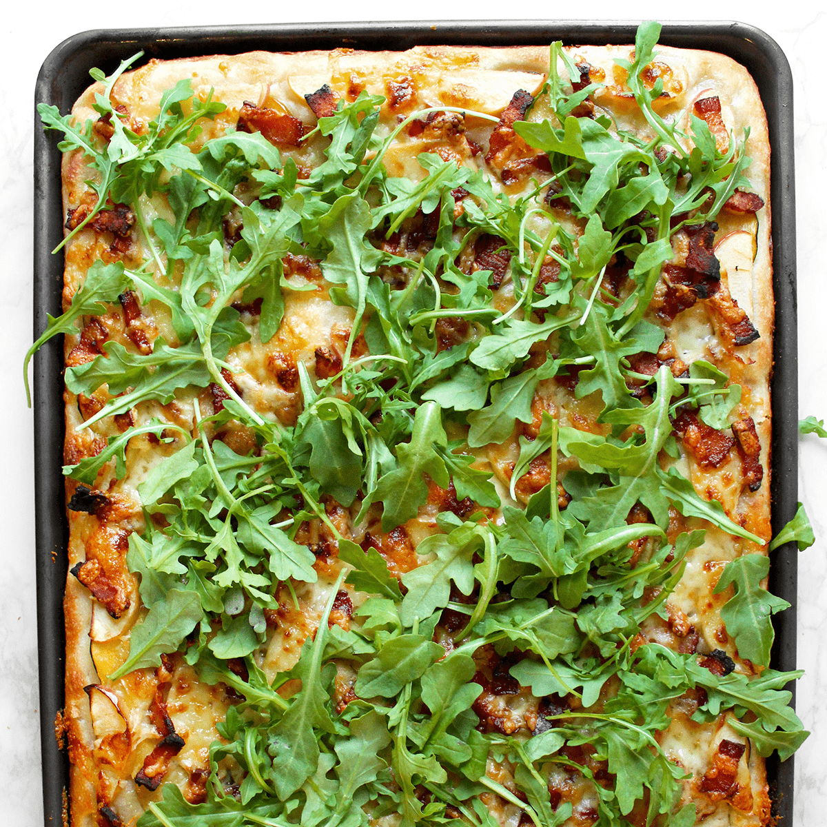 Cozy Bacon, Apple, and Squash Sheet Pan Pizza for a Crowd