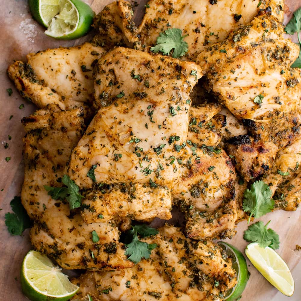 Grilled cilantro lime chicken social media image.